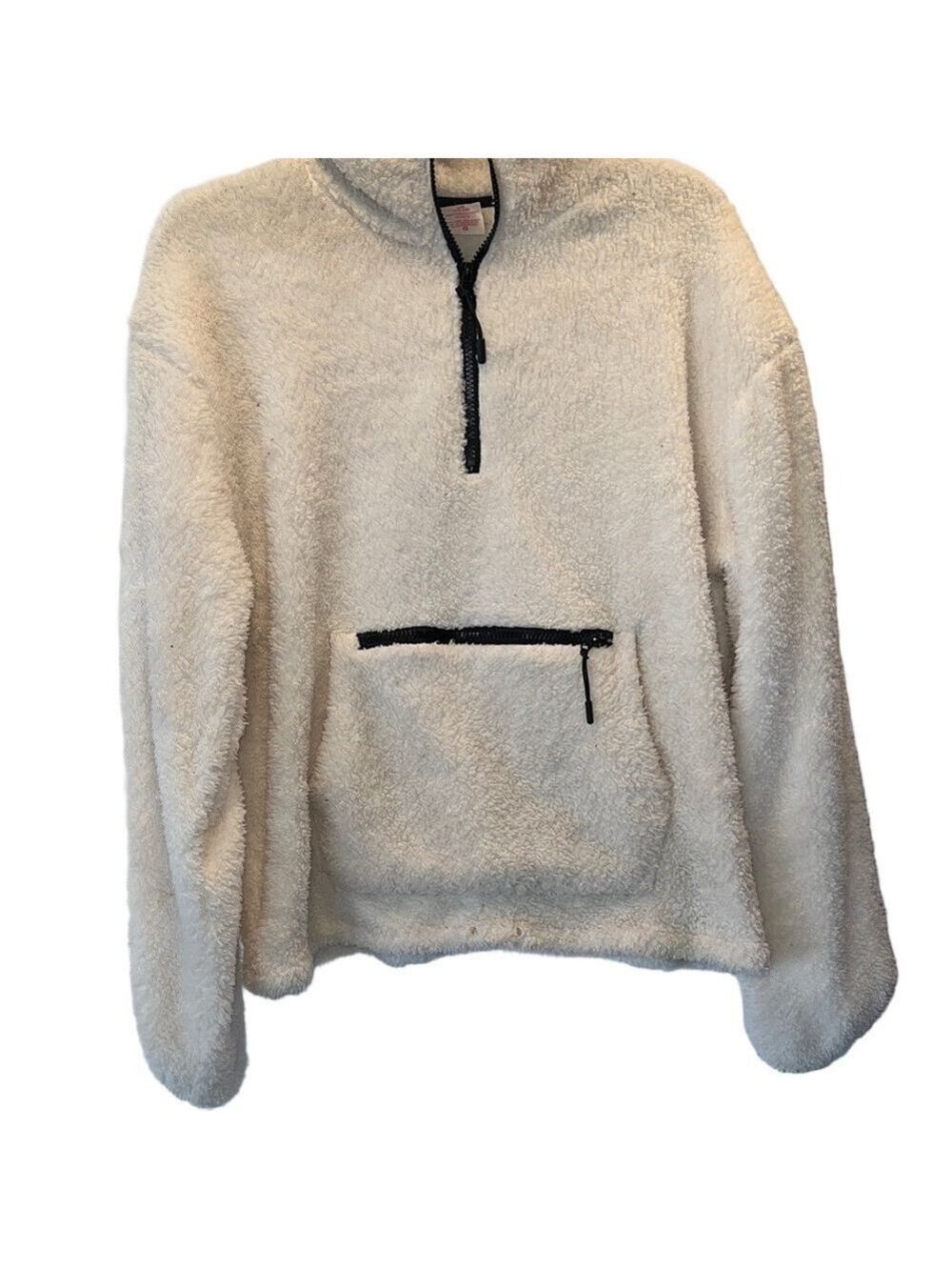 No Boundaries White Fleece Quarter-Zip, Size L, Junior (11-13)